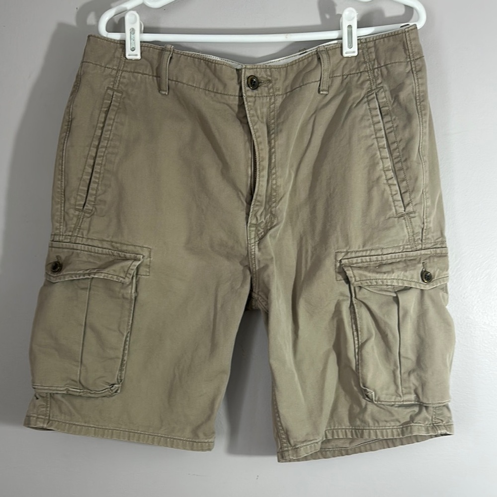 Levis White Label Cargo Shorts Mens 36 Tan Beige Pockets 9" Inseam